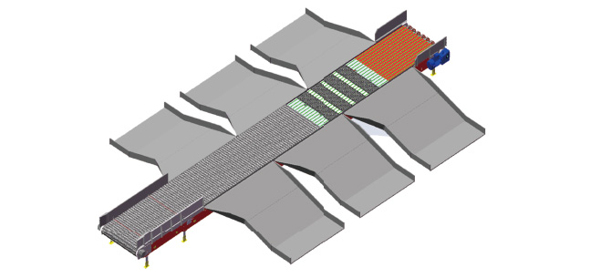 Modular with NC automatic sorting system for large items